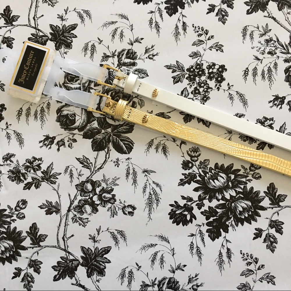 Juicy Couture Black Label Skinny Belt Set of Two - Picture 1 of 7